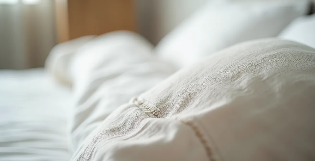 Dormitorio con ventilación natural y textiles transpirables para regular temperatura