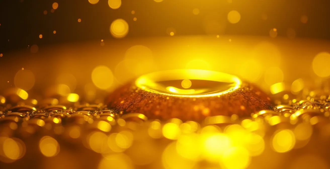 Visualización macro del punto de humo en aceites de cocina, mostrando el aceite a punto de humear.