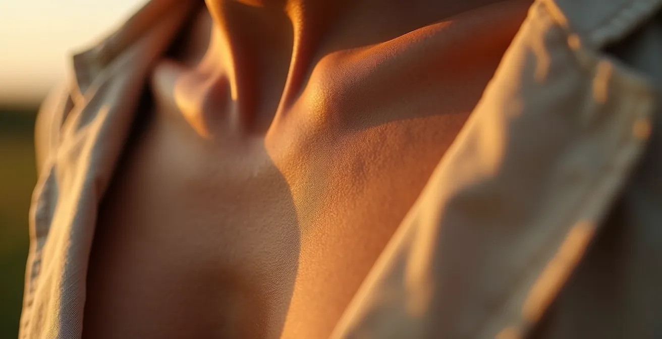 Detalle macro de diafragma expandiéndose durante respiración profunda